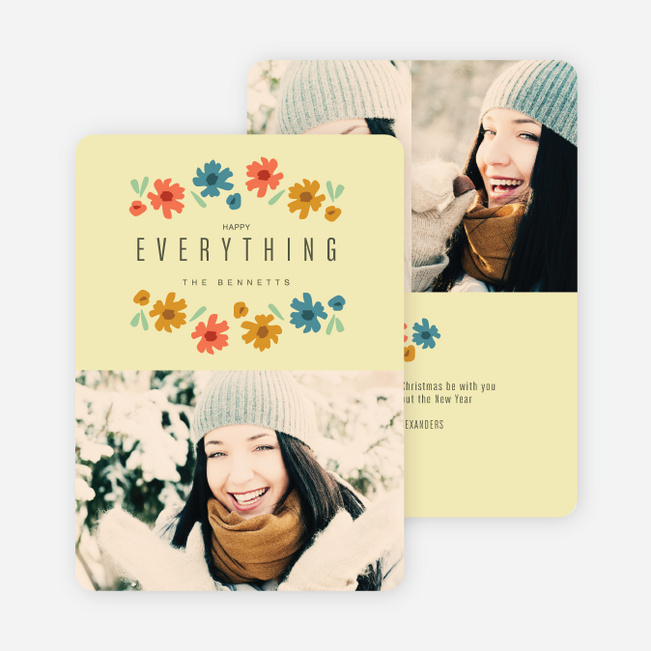 Everything’s Coming up Roses Holiday Cards - Yellow