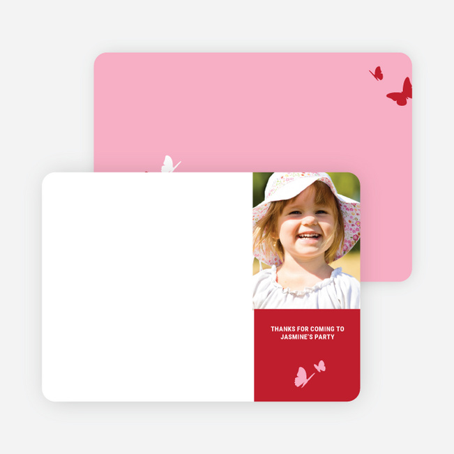 Flying Butterfly Modern Birthday Invitation - Cherry Red