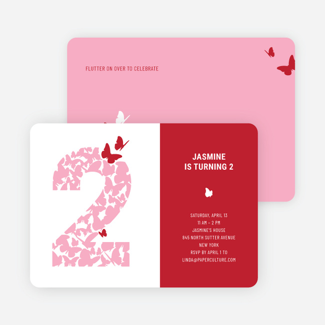Butterfly Birthday - Cherry Red