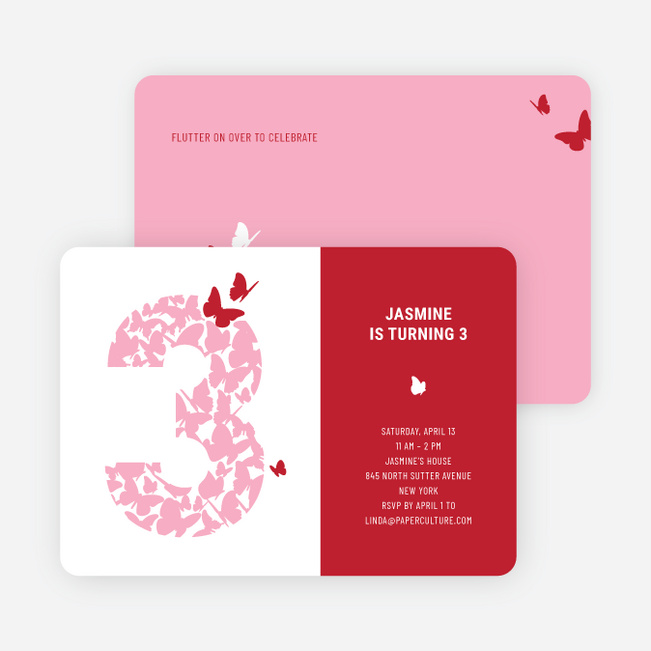 Butterfly Birthday - Cherry Red
