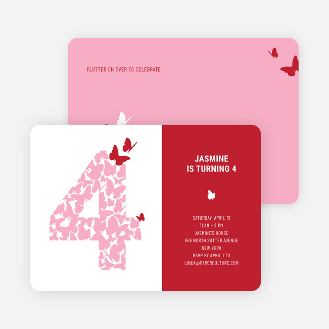Butterfly Birthday - Cherry Red