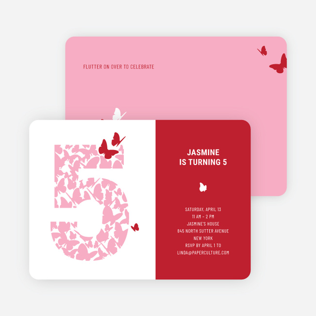 Butterfly Birthday - Cherry Red