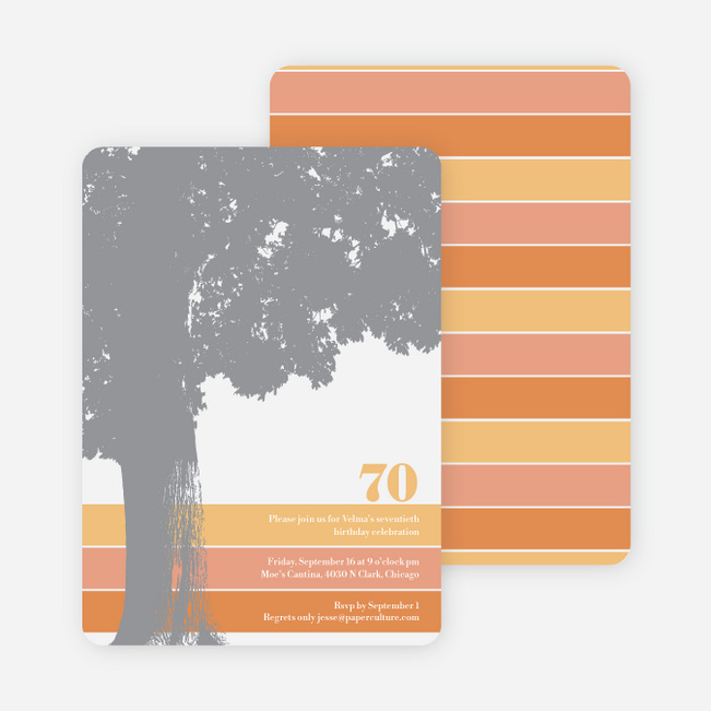 Loving Trees and Nature Birthday Party Invitations - Orange