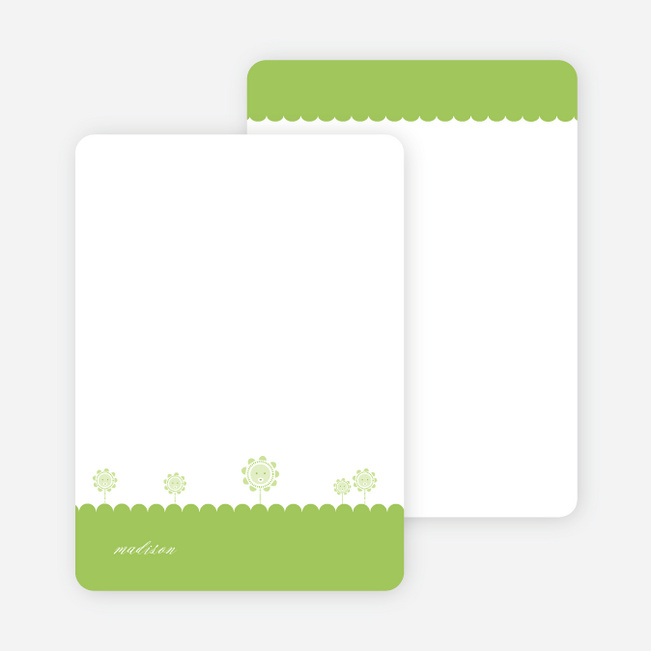 Notecards for the ‘Spring Flowers’ cards. - Apple Green
