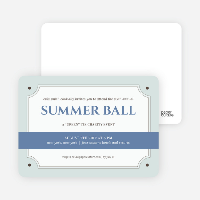 Party Invitations for that Classic Event - Cadet Blue