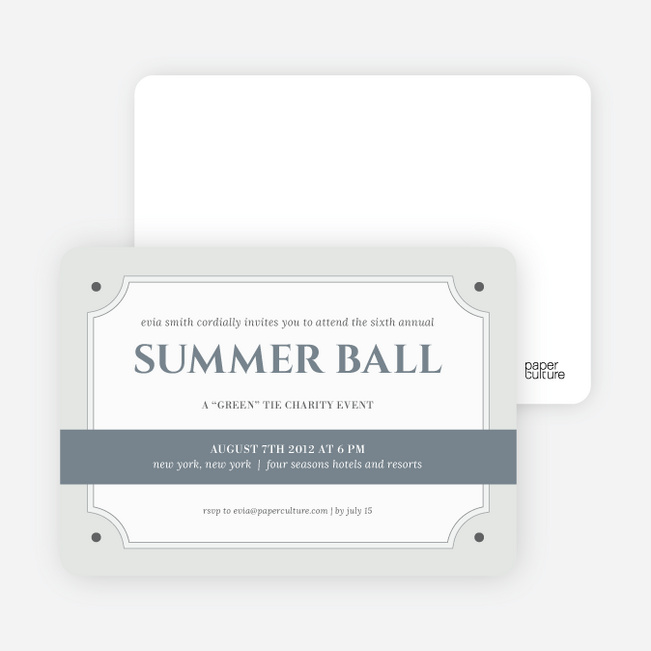 Party Invitations for that Classic Event - Pewter