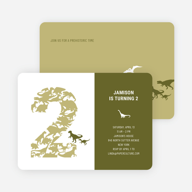 Dinosaur Birthday - Khaki
