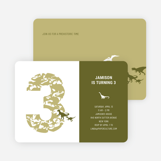 Dinosaur Birthday - Khaki