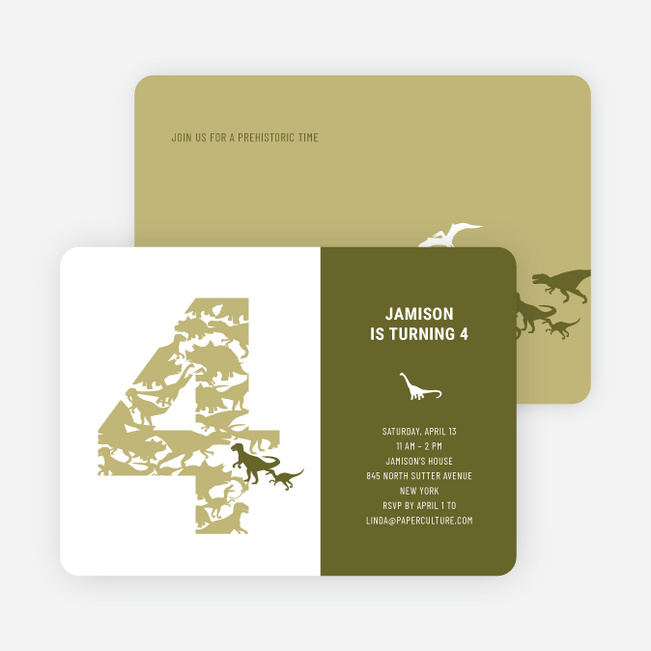 Dinosaur Birthday - Khaki