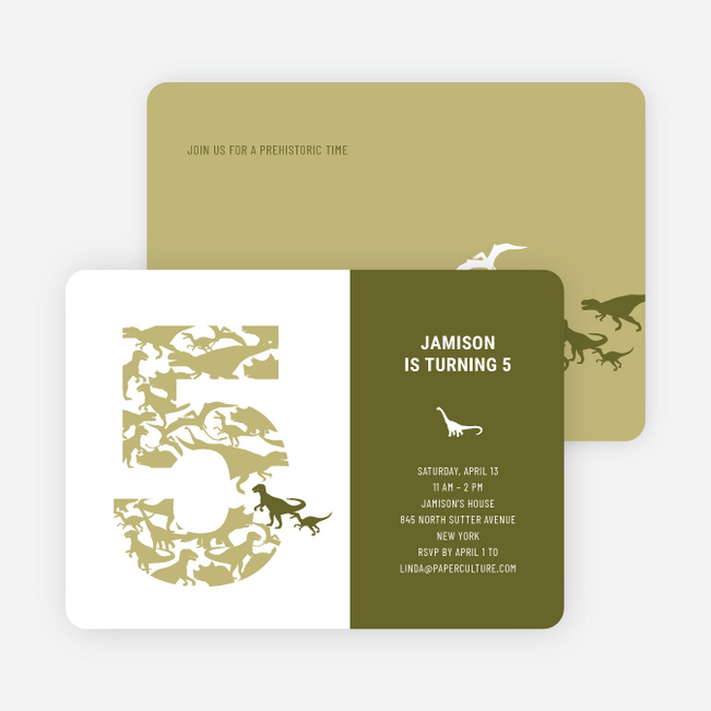 Dinosaur Birthday - Khaki