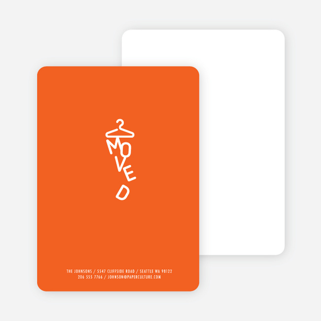 Characters Moved Change of Address Cards - Orange Scribble