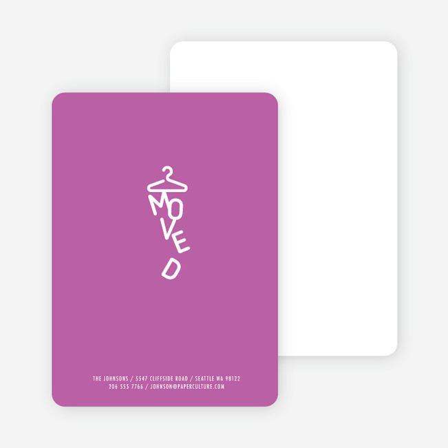 Characters Moved Change of Address Cards - Purple Dusk