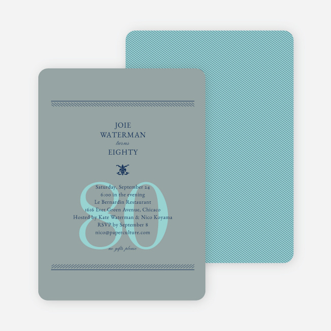 Classic Birthday Invitations - Silver Smoke