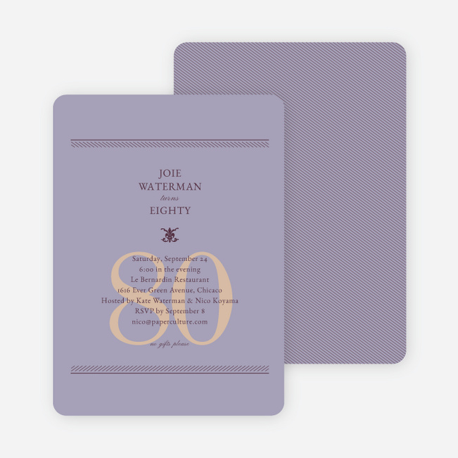 Classic Birthday Invitations - Lavender