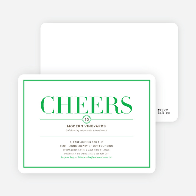 Elegant Cheers Invitations - Mint Julep