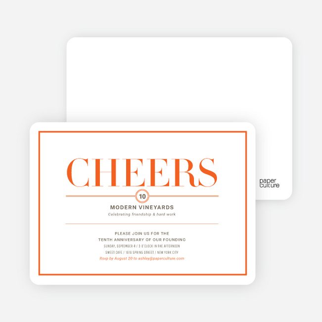 Elegant Cheers Invitations - Ginger Martini
