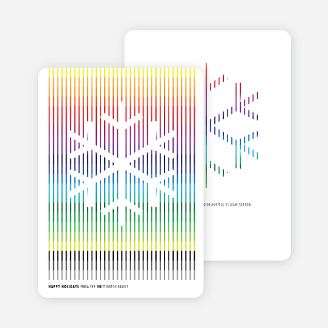 Holiday Rainbow Stripes Holiday Cards - Rainbow