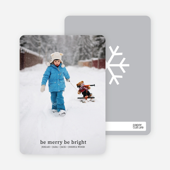 be merry, be bright – text and photo card - White