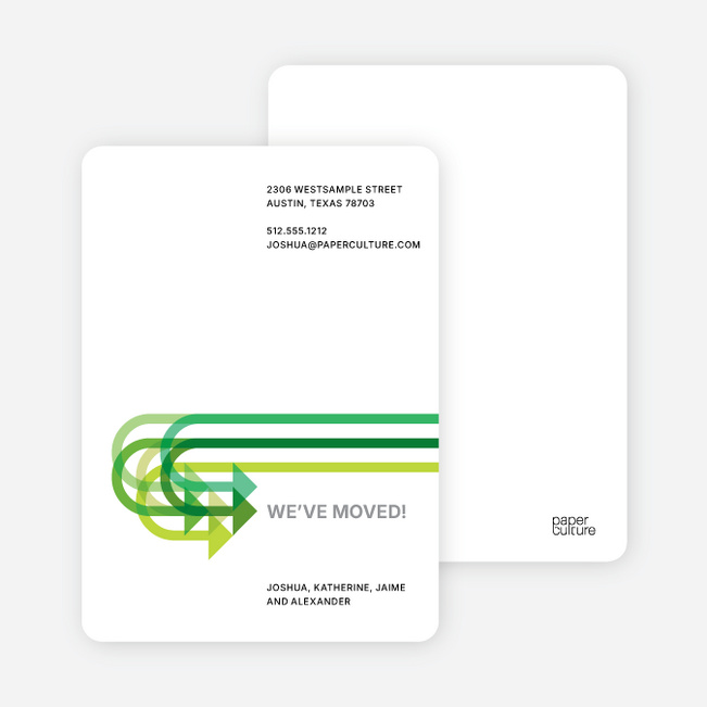 Moving on Up Moving Card - Apple Green