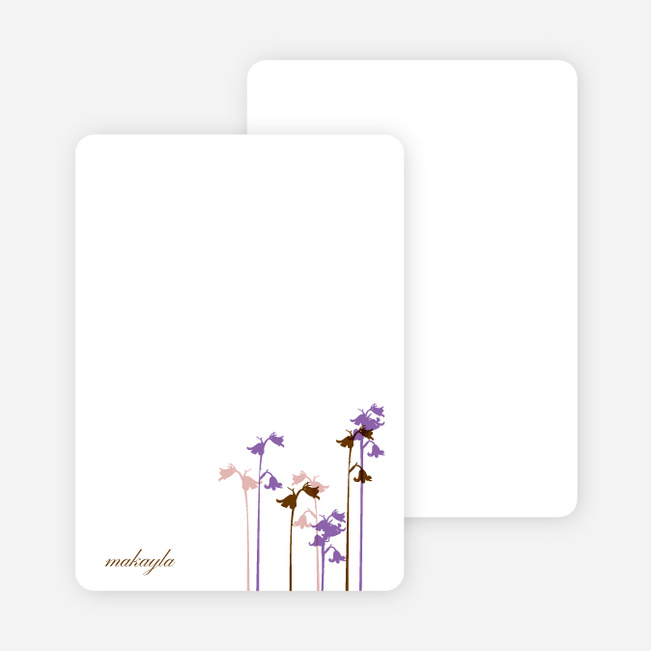 Personal Stationery for Wild Flower Invitation and Announcement - Magenta