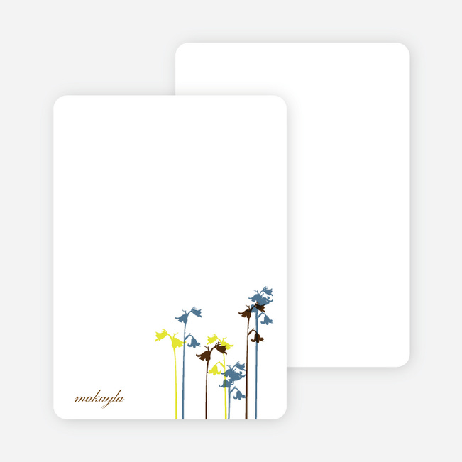 Personal Stationery for Wild Flower Invitation and Announcement - Cadet Blue