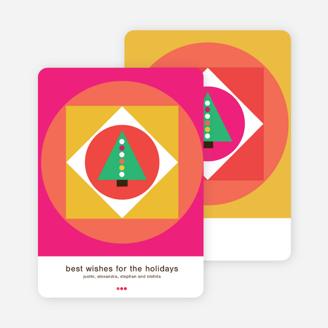 Retro Modern Christmas Cards - Shocking Pink