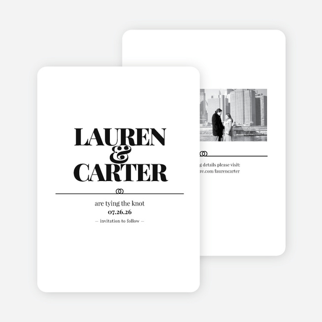 Save the Date Cards: The Knot - Black