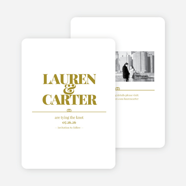 Save the Date Cards: The Knot - Khaki