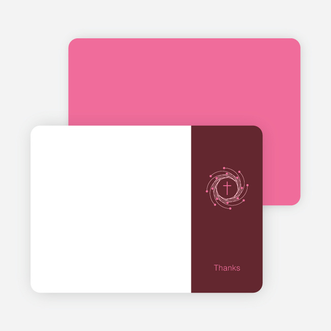 Stationery: ‘Holiday Baptism Invitation’ cards. - Bright Pink