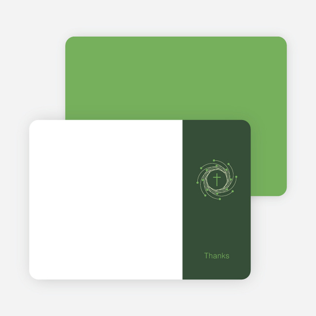 Stationery: ‘Holiday Baptism Invitation’ cards. - Light Green