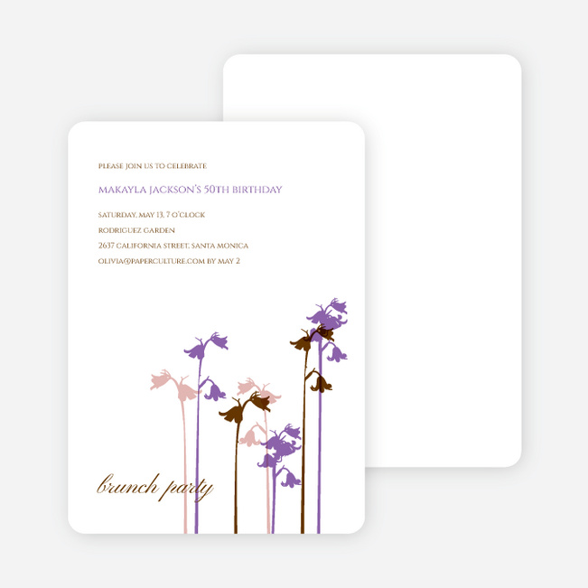 Wild Flower Invitation and Announcement - Forest Green