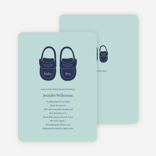 Baby’s Got a New Pair of Shoes Baby Shower Invitations - Powder Blue