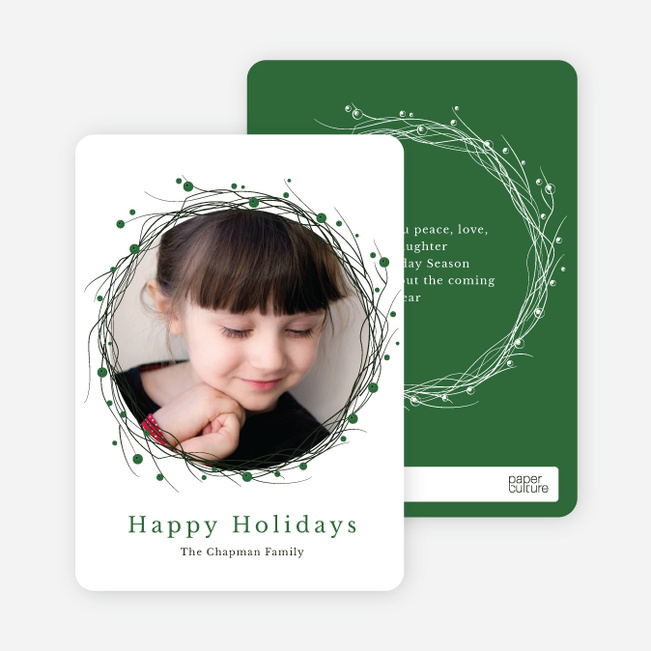 Berry Wreath Holiday Cards - Green