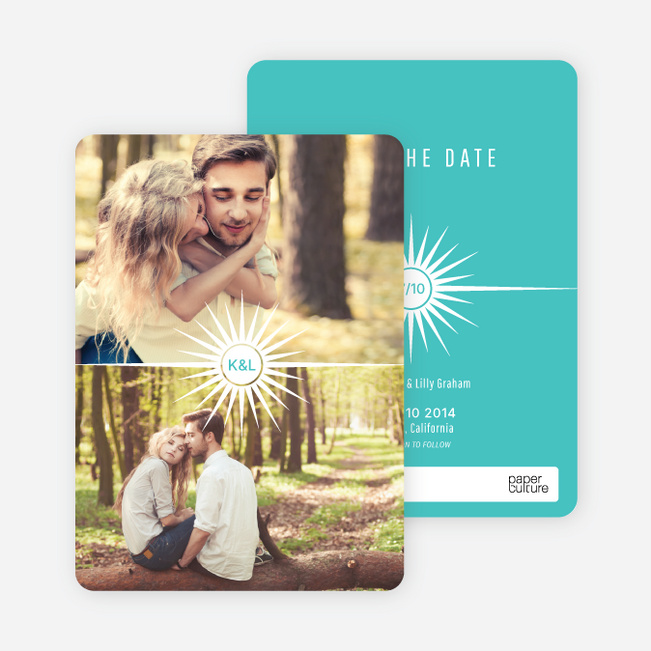 Burst of Joy Save the Date Cards - Blue