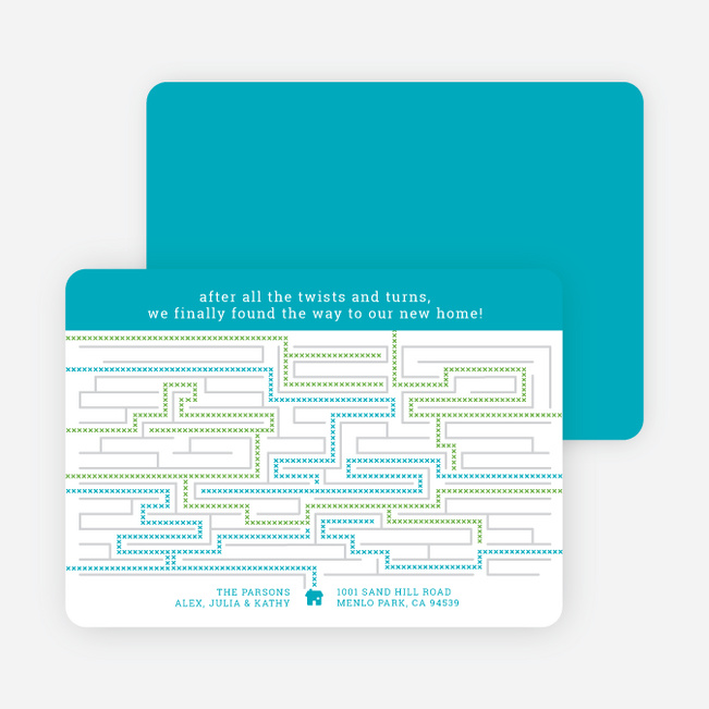 Maze Moving Announcements - Teal Tulip