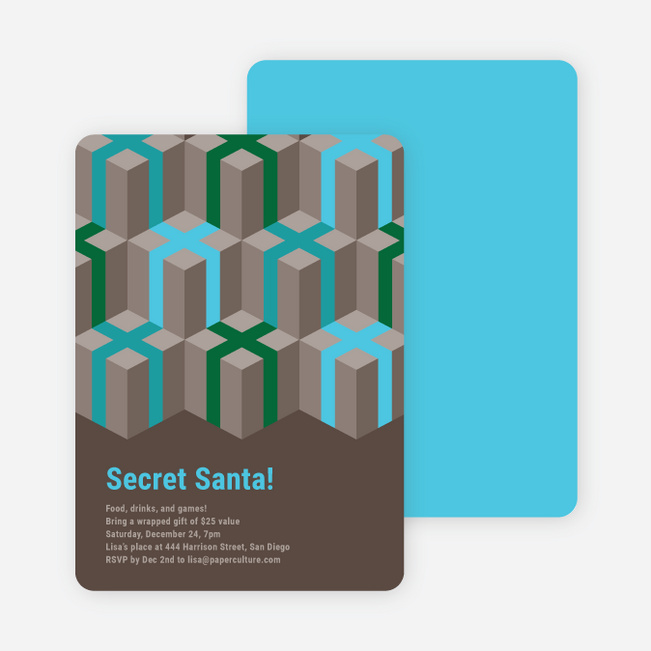 Never-Ending Presents Holiday Invitations - Cornflower Blue