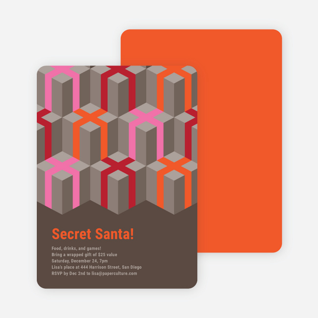 Never-Ending Presents Holiday Invitations - Tangerine