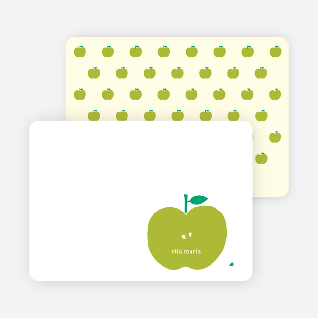Personal Stationery for Appleseed Winks Modern Baby Announcement - Chartreuse