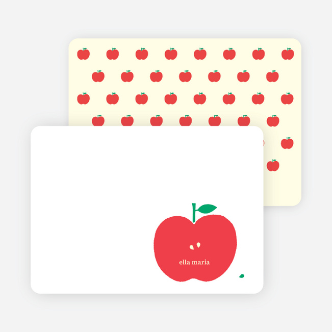 Personal Stationery for Appleseed Winks Modern Baby Announcement - Tomato Red