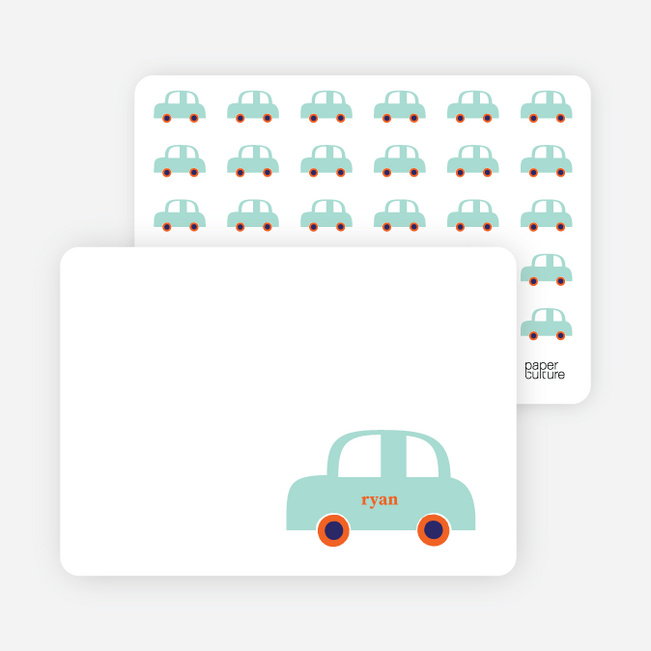 Personal Stationery for Not-So-Ferrari Like Car Baby Announcement - Mint Green