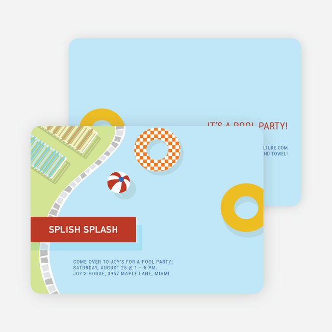 Pool Party Invitations: Splish splash! - Baby Blue