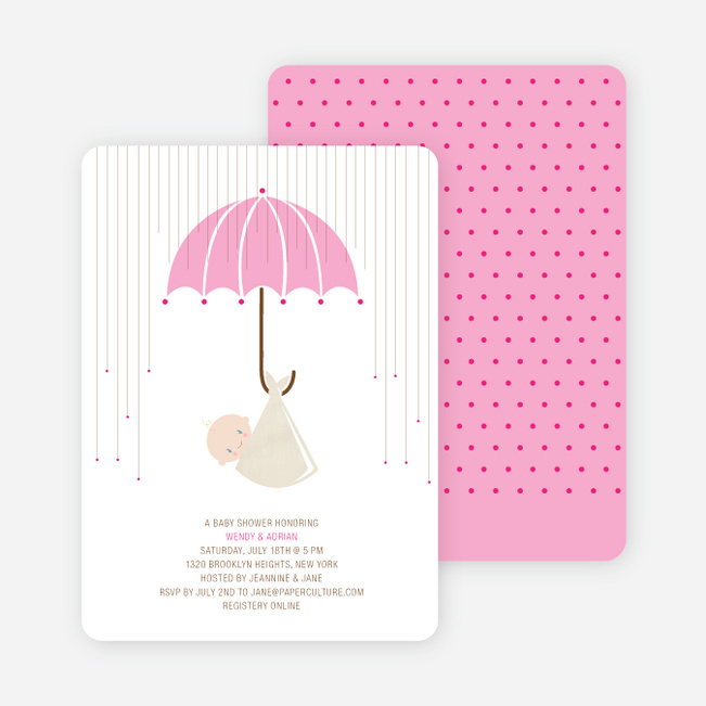 Shower Us With Your Love Baby Shower Invitations - Pink Shower