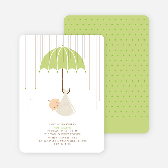 Shower Us With Your Love Baby Shower Invitations - Asparagus