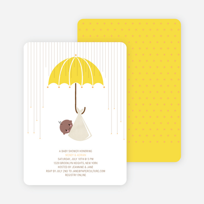 Shower Us With Your Love Baby Shower Invitations - Banana Lemon