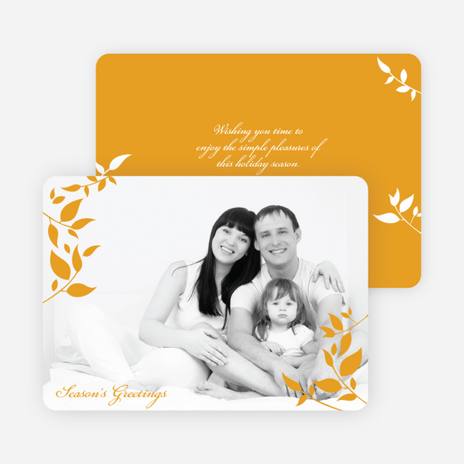 Simply Leaves Holiday Photo Cards - Saffron
