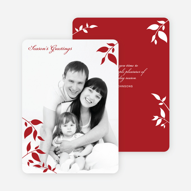 Simply Leaves Photo Cards - Crimson