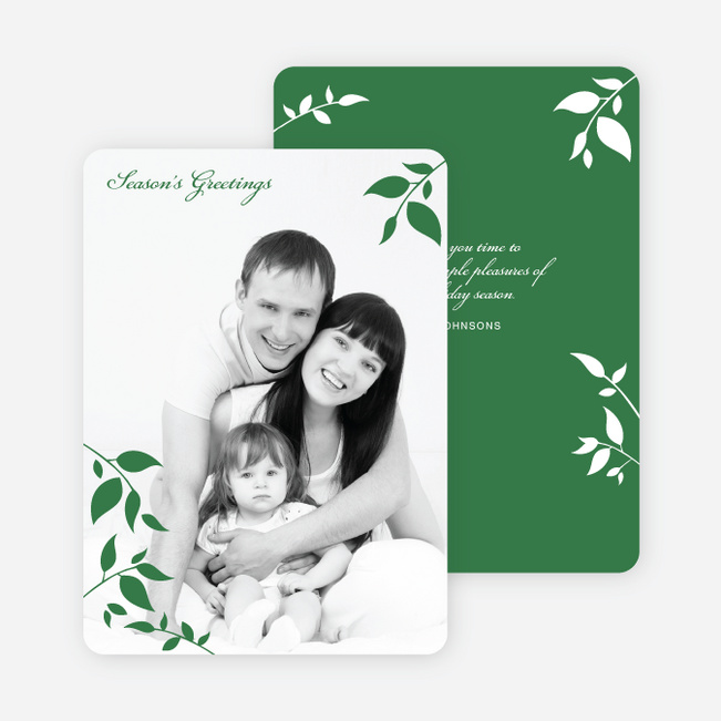 Simply Leaves Photo Cards - Forest Green