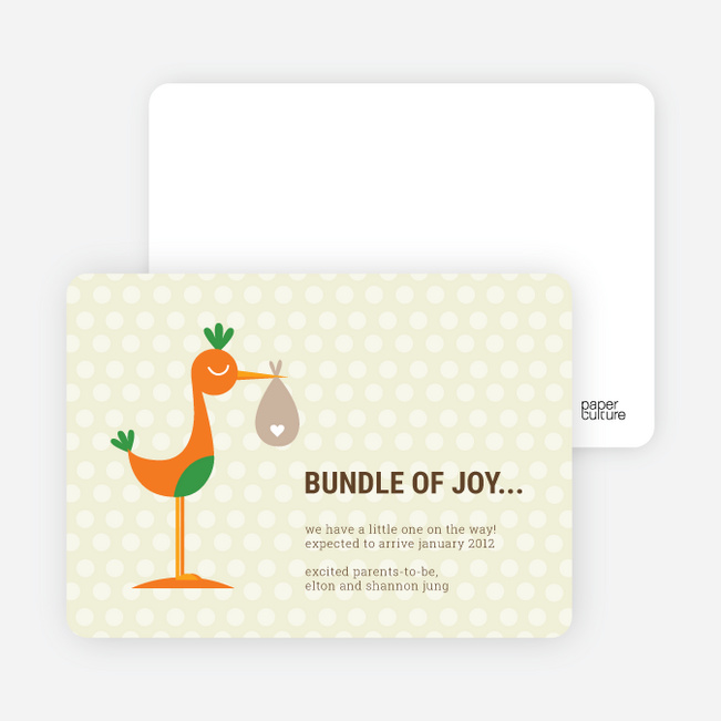 Stanley the Stork Pregnancy Announcement Cards - Lemon Pool