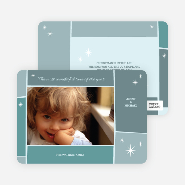 Star Light, Star Bright Holiday Photo Cards - Teal