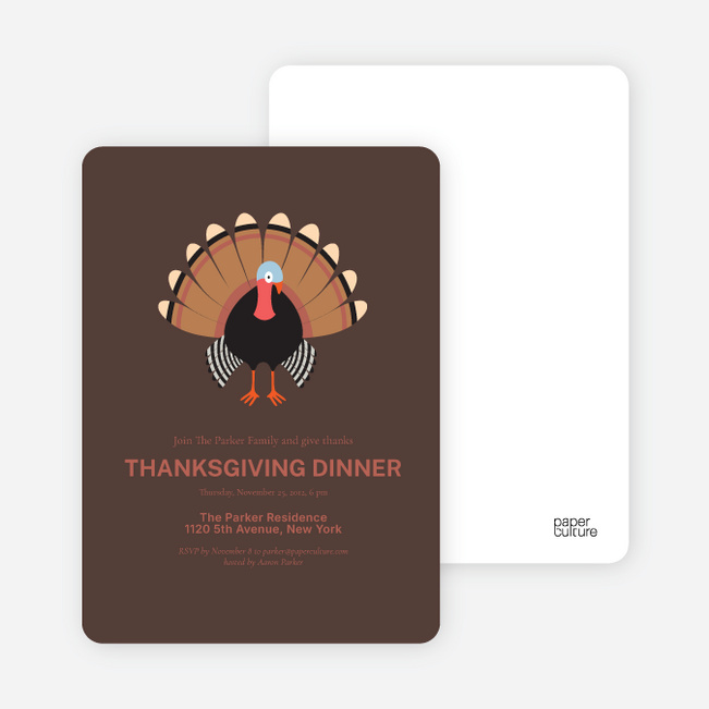 Thanksgiving Dinner Party Invitations - Brown